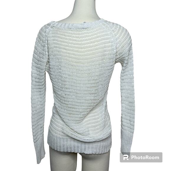 10 Crosby Derek Lam Off White Cotton Crochet Knit Sweater Size S - Picture 2 of 10